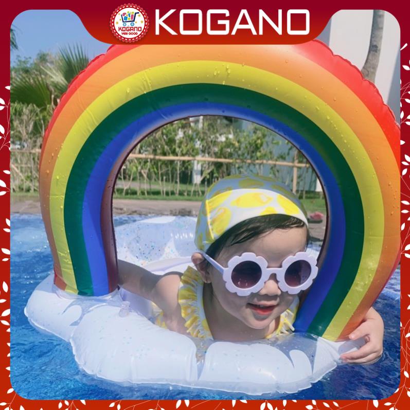 Phao Bơi Cho Bé KOGANO Phao Cho Bé Có Xỏ Chân Chống Lật An Toàn Bơi Lội Hình Cầu Vồng Cực Yêu SS-001262