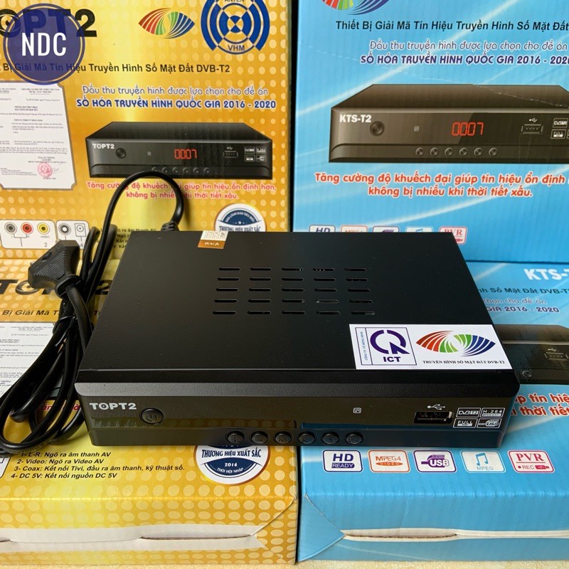 Đầu thu mặt đất DVB-T2 TOPT2 (KTS-T2) - HỢP QUY VỚI BỘ TT&TT