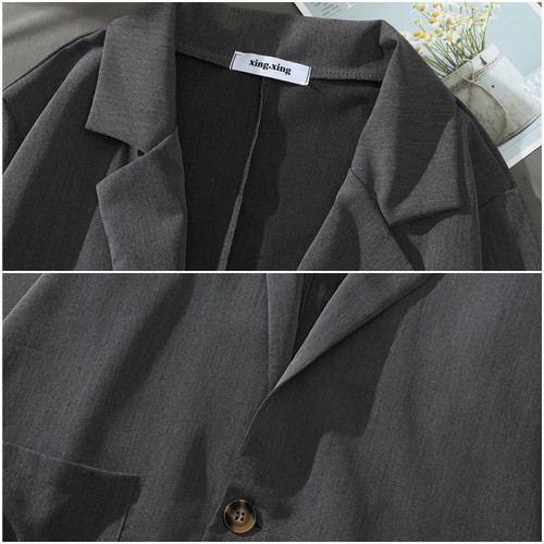Áo vest blazer nữ công sở trơn dáng dài Hàn Quốc 1 nút (ảnh thật)