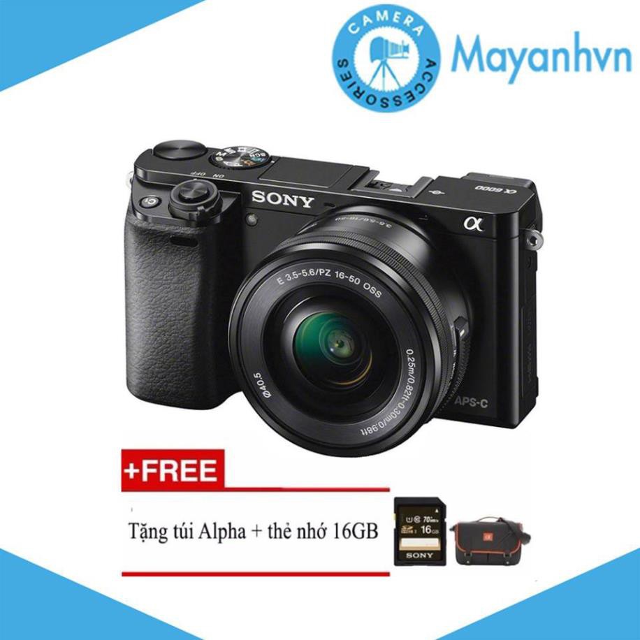 Máy ảnh Sony A6000 + Ống kính 16-50mm F/3.5-5.6 OSS (4 màu - Hàng chính hãng-tặng túi Sony, thẻ nhớ 16GB)