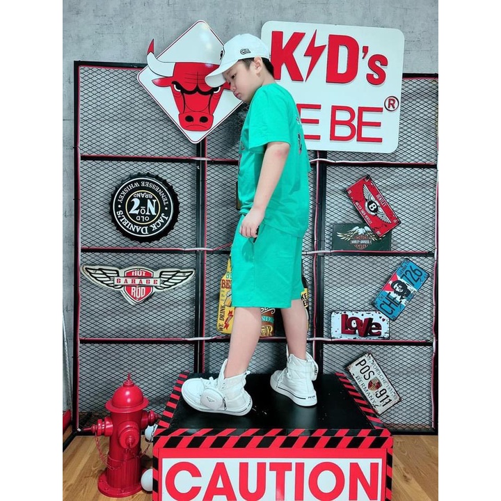 Bộ bé trai họa tiết Squid game chất cotton size 8-35kg cho bé