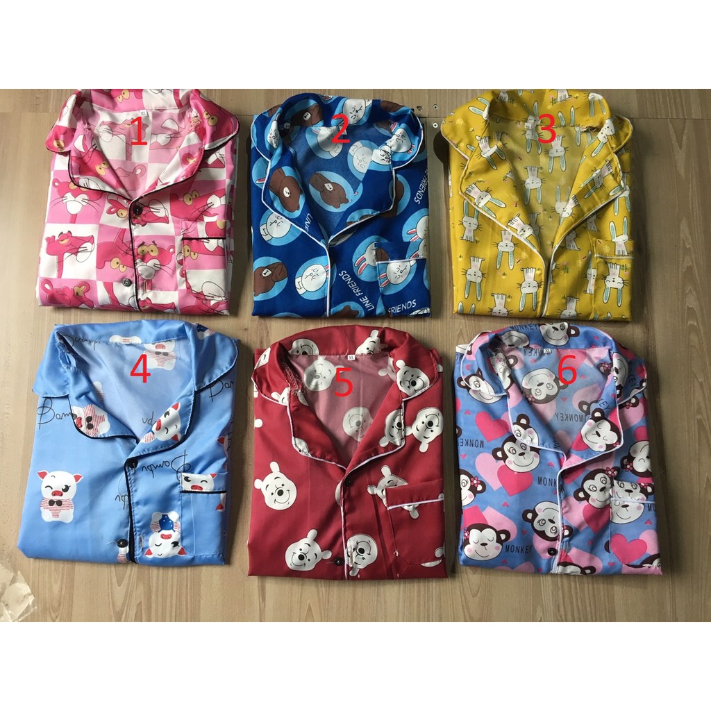 Bộ pijama kate thái tay dài quần dài siêu đẹp giá xưởng | WebRaoVat - webraovat.net.vn