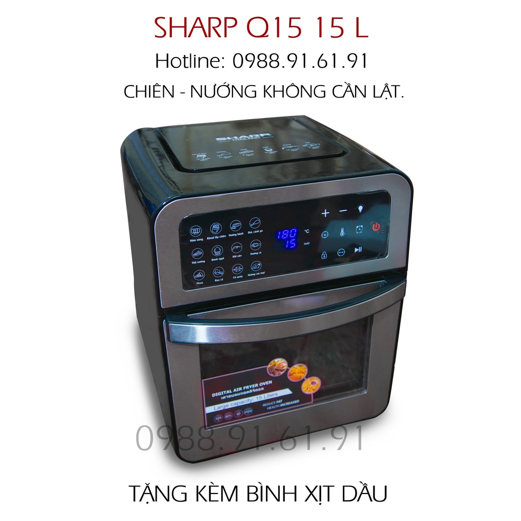 Nồi Chiên Không Dầu Q15 15L- Điều Khiển Cảm Ứng Lòng Inox - 16 Chế Độ Cài Đặt Sẵn Bảo Hành 12 Tháng(giadinh24/7)