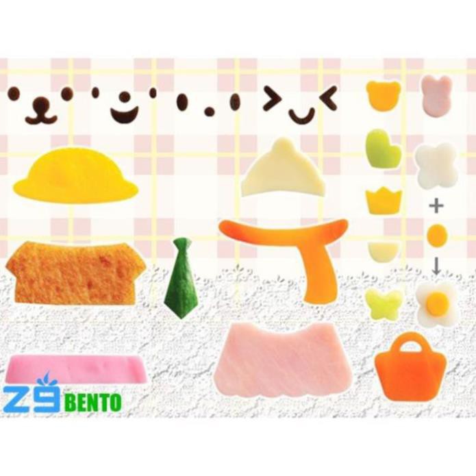 BỘ DỤNG CỤ ÉP CƠM GẤU THỎ KÈM TẤM CẮT TRANG TRÍ - Cao cấp