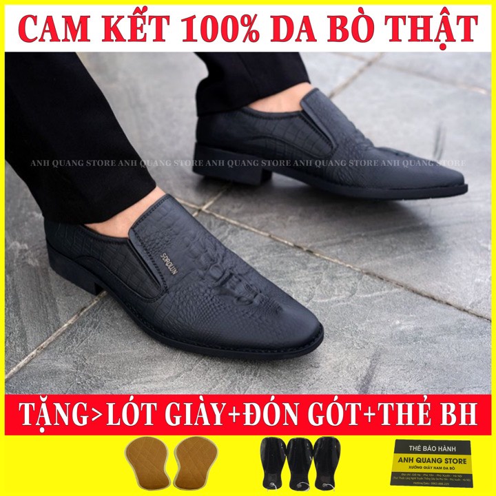 Giày tây nam da bò mềm mại đế cao su đúc khâu chắc chắn bảo hành bong nổ da trọn đời HQ027