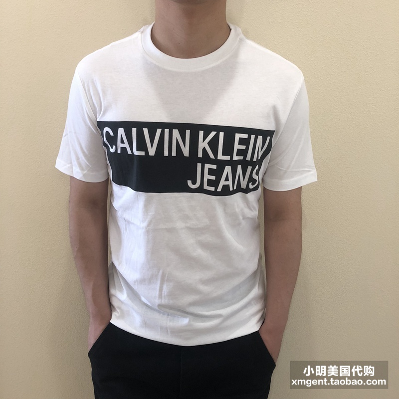 Áo Thun cotton Tay Ngắn Cổ Tròn In Chữ calvin klein Cá Tính Hợp Thời Trang Cho Nam