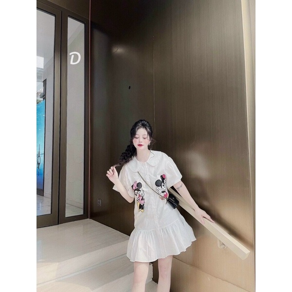 Đầm suông đuôi cá chuột mickey mtb tay cánh tiên