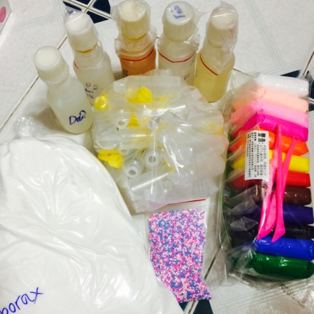 Combo 431k đất sét nhật cốm unicorn borax mỹ chai chiết hương hương dâu bạc hà đào táo nho