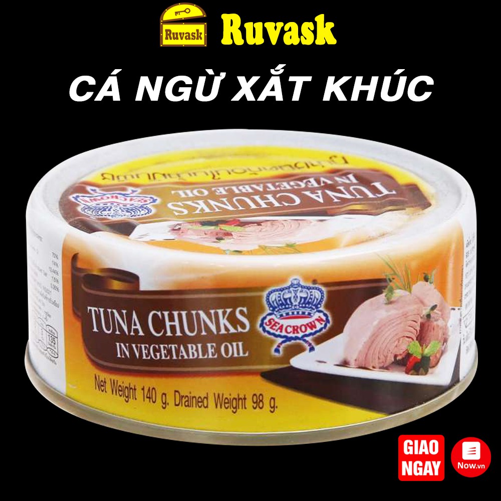 Cá Ngừ Ngâm Dầu Thực Vật Xắt Khúc Tuna Seacrown Thái Lan Hộp 140g - Cá Ngừ Hộp Đồ Ăn Đóng Hộp Nội Địa - Ruvask