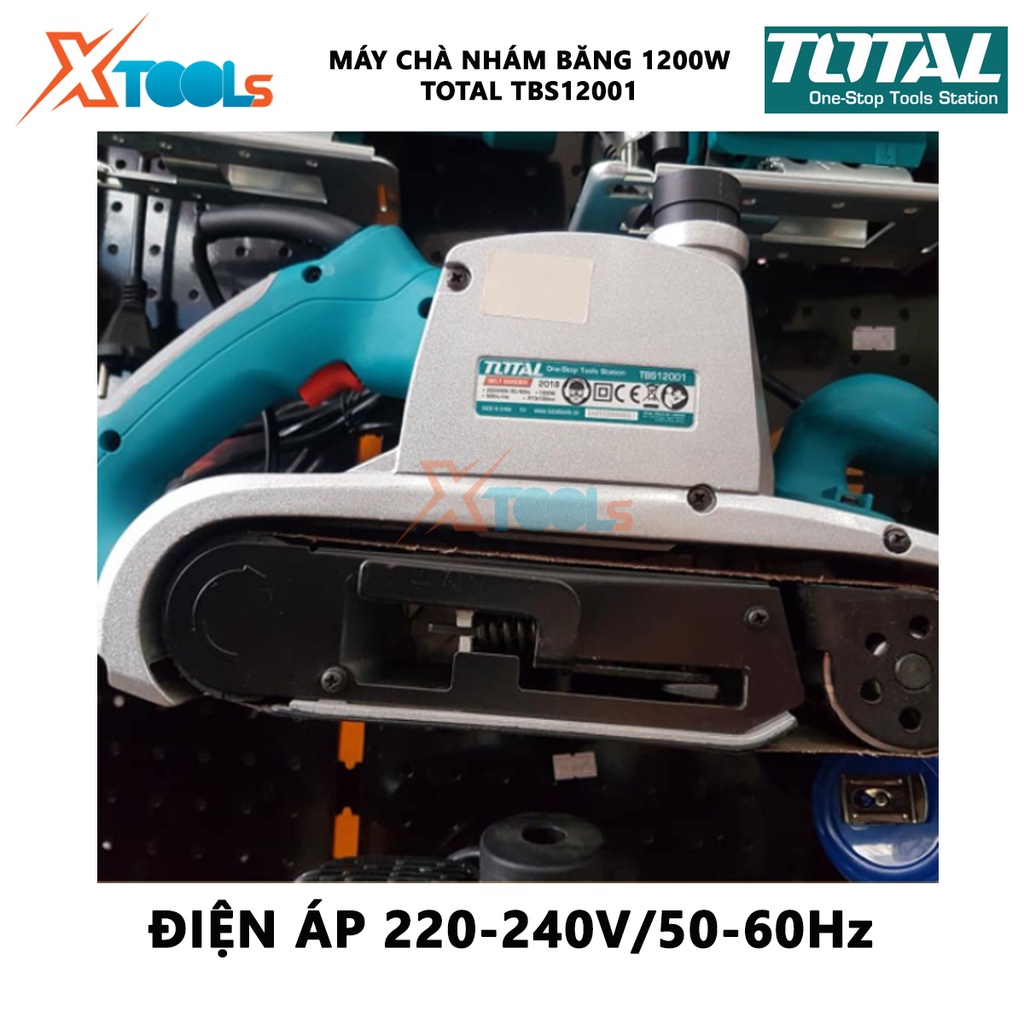 Máy chà nhám băng Total TBS12001 máy chà nhám gỗ cầm tay Công suất: 1200W Tốc độ không tải: 500 vòng / phút [XTOOLs]