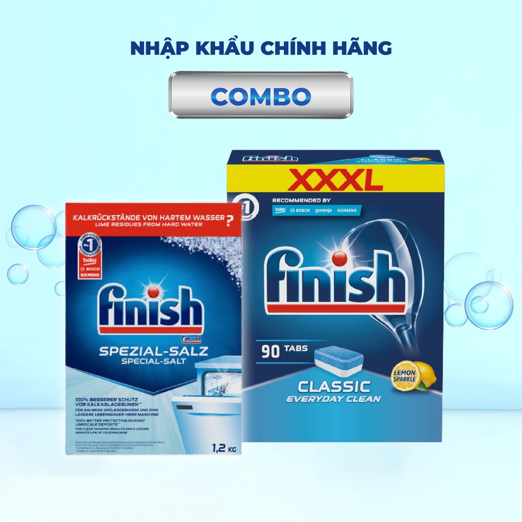 Combo chất tẩy rửa: Combo Classic 90v + Muối 1,2kg