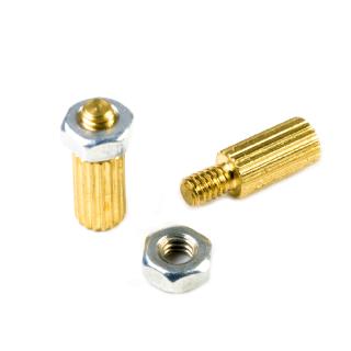 Hàng có sẵn * 10 chiếc, M2 Knurl Đồng thau đứng Miếng đệm nam sang nữ có đai ốc M2X3 + 3 ~ M2X22 + 3