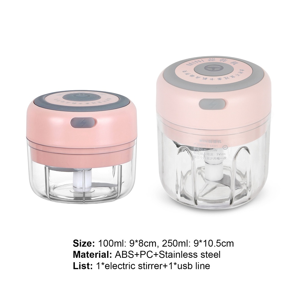 Máy Xay Tỏi Gừng Không Dây Mini 100ml/250ml Thân Thiện Với Môi Trường