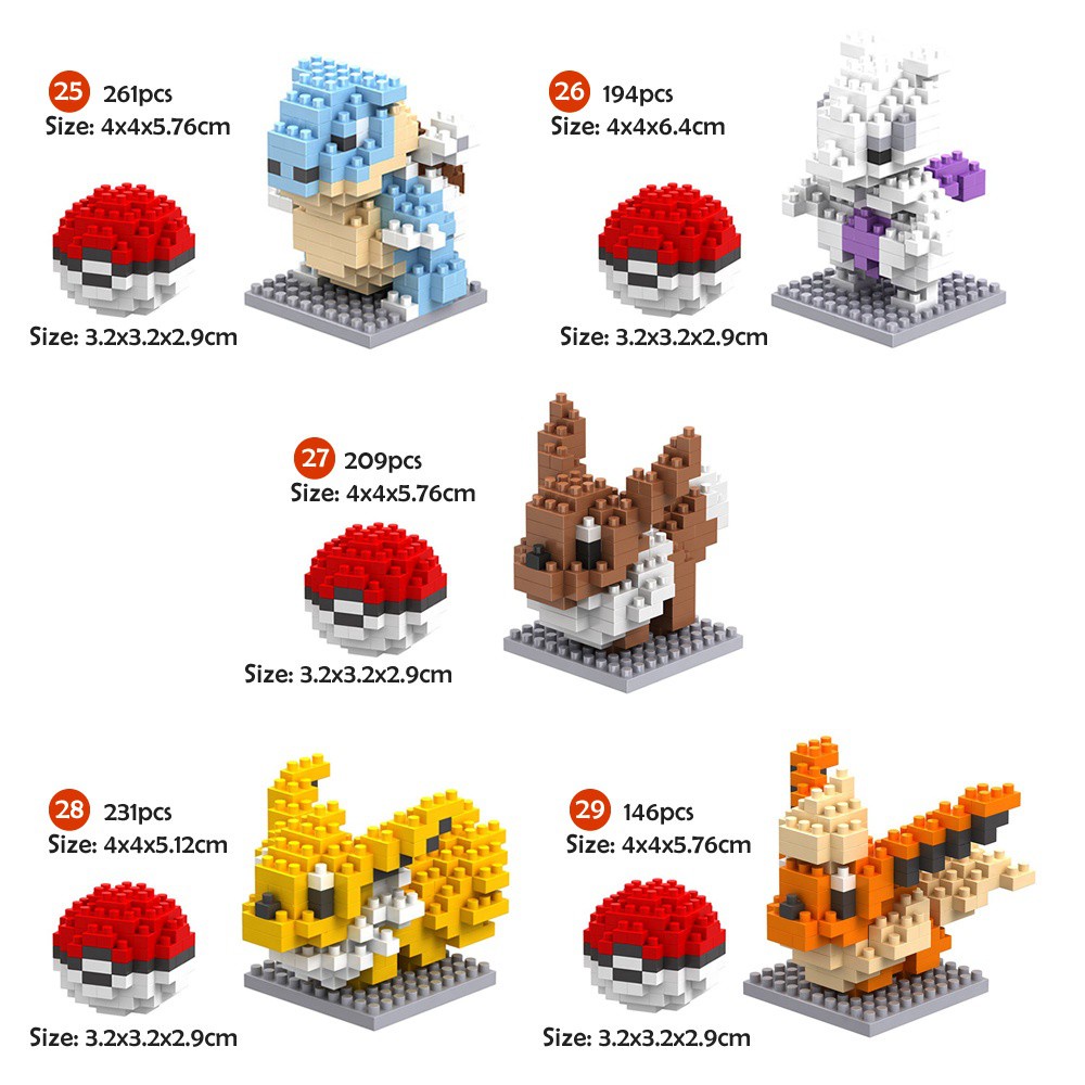 20 Loại / Khối Hoạt Hình / Khối Lắp Ráp Mini
