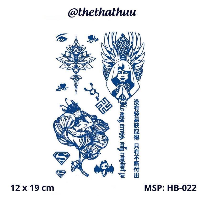 Hình Xăm Tạm Thời 15 Ngày Chống Nước Thethathuu HB22 12x19cm