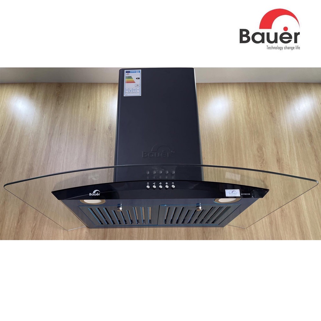 Máy hút mùi kính cong BAUER BC 70EC3B - Máy hút khói 70cm, Lực hút khỏe 1200m3/h, Chạy êm, Bảo Hành 2 Năm