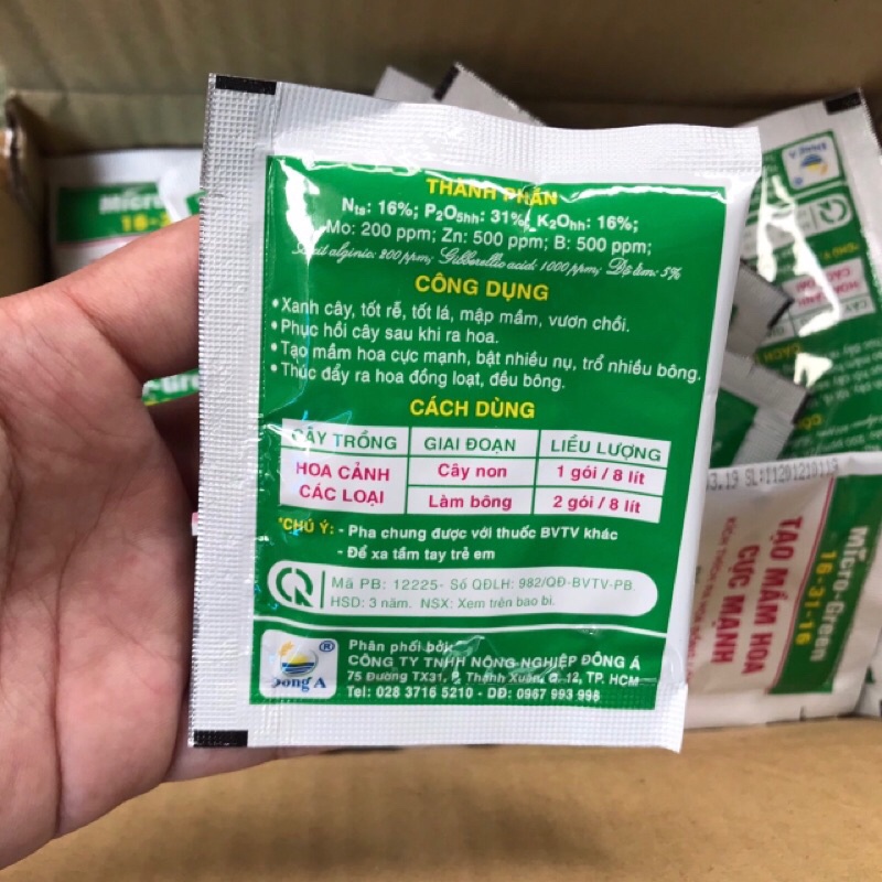 Phân Bón Tạo Mầm Hoa Cực Mạnh Micro Green gói 10gr