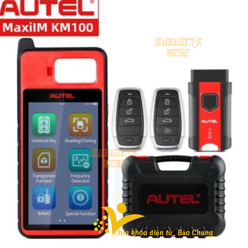 Máy Autel KM 100 kiểm tra, cài đặt, copy chíp từ chìa khóa, làm chìa khóa ô tô