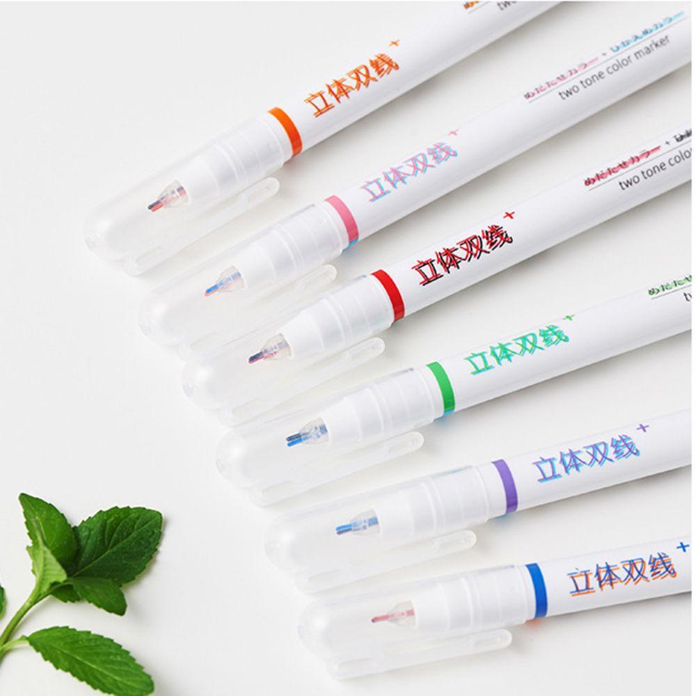 Bộ 6 Bút Gel Hai Màu Sáng Tạo Dễ Thương Dùng Vẽ Graffiti