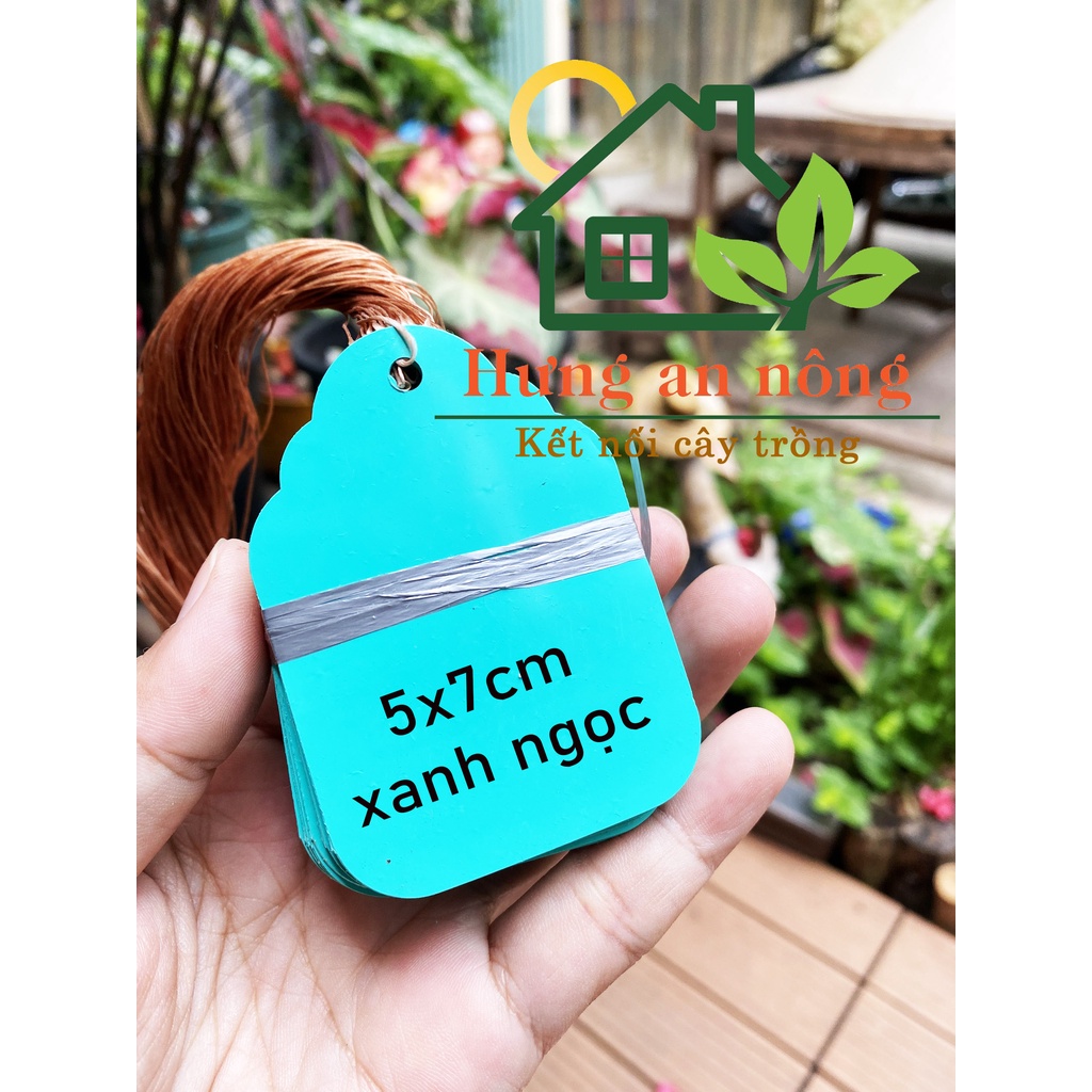 Set 100 thẻ treo kèm sẵn dây dùng ghi nhớ tên giống cây trồng - size 2.5x3.5cm, 3x4.5cm, 4x6cm, 5x7cm