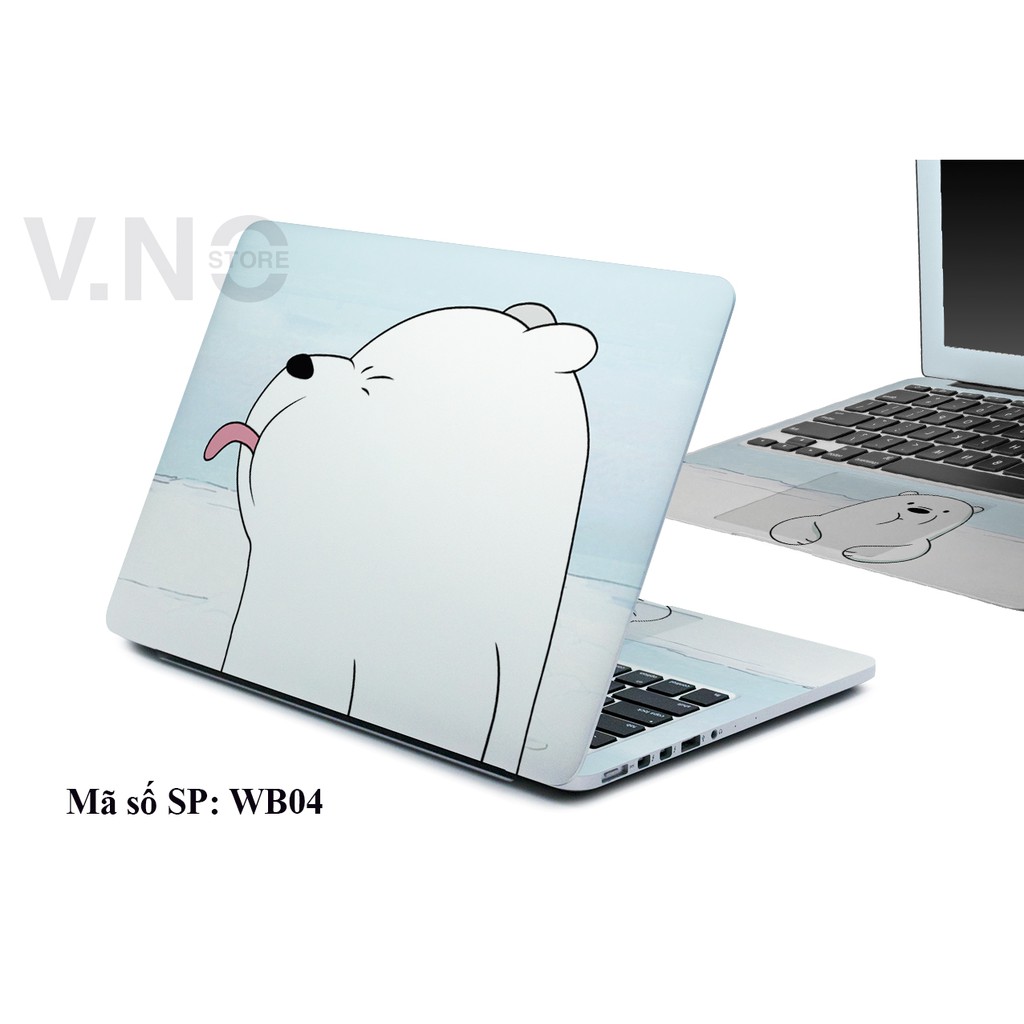 skin dán laptop V.NO SKIN Ba chú Gấu cao cấp cho các dòng máy dell/acer/asus/lenovo/hp/macbook