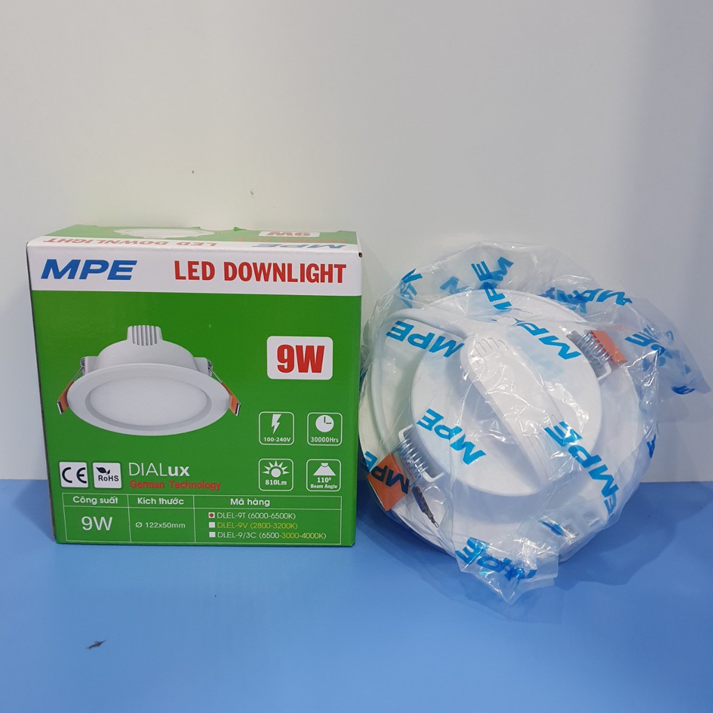 Đèn Led Downlight DLB Chính Hãng MPE 9W Ốp Trần Thạch Cao Bảo Hành 2 Năm