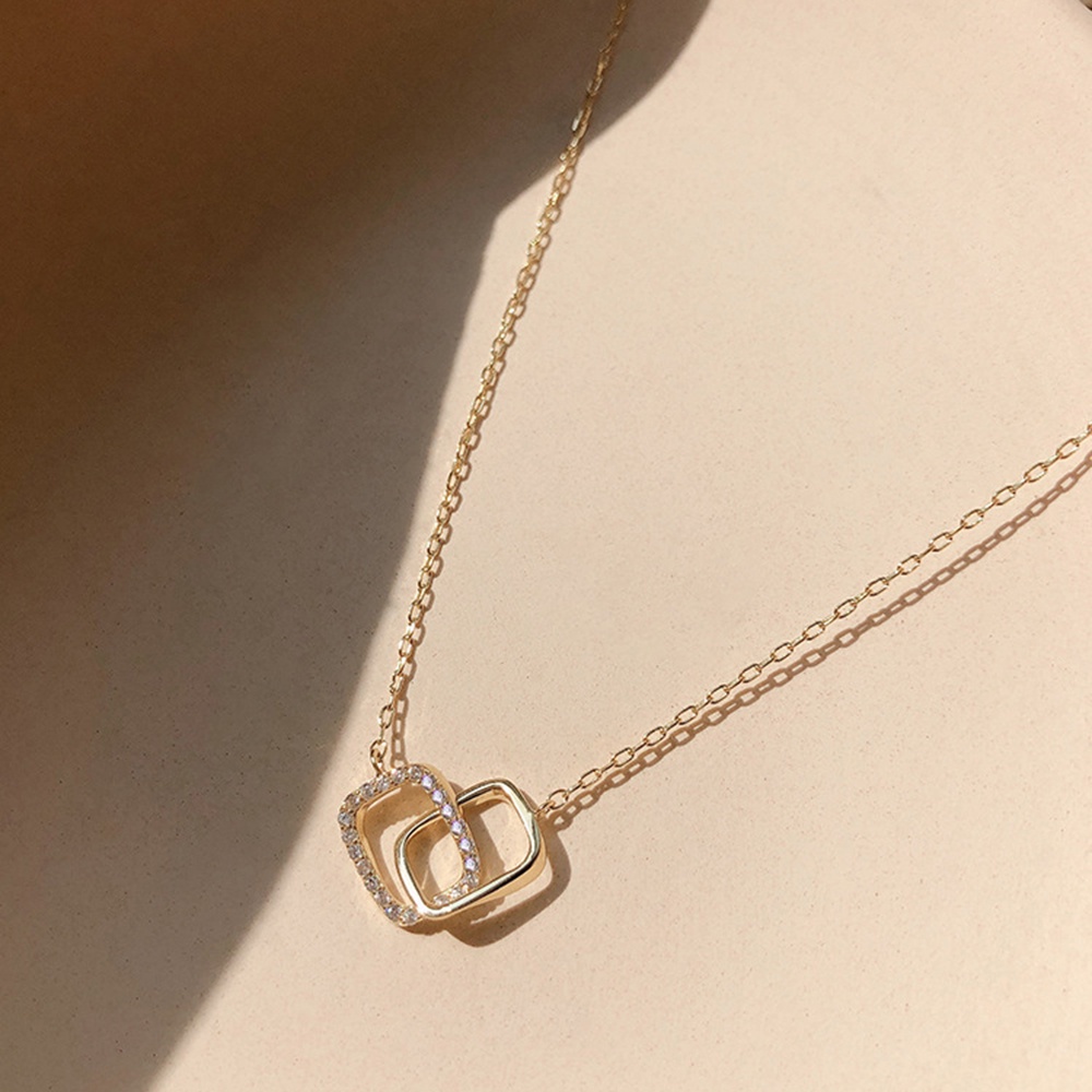 Vòng cổ Mặt Vuông Đính Đá Đơn Giản Thời Trang Cho NữYanqueens Quà tặng trang sức