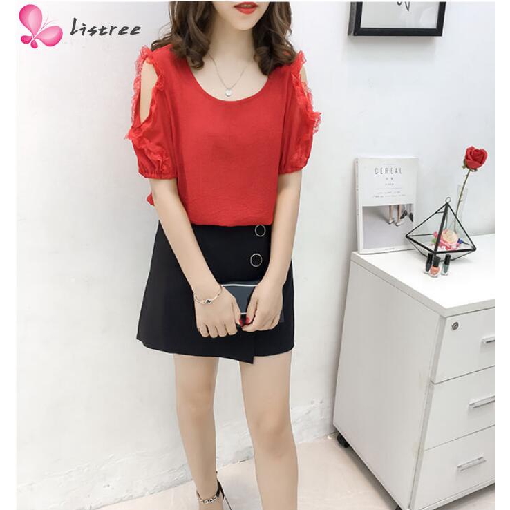 Áo chiffon tay ngắn cho nữ