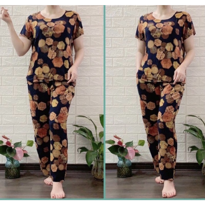 Đồ bộ trung niên lanh tole Trangnc mặc nhà cho mẹ người già quần dài áo rộng mát đẹp rẻ
