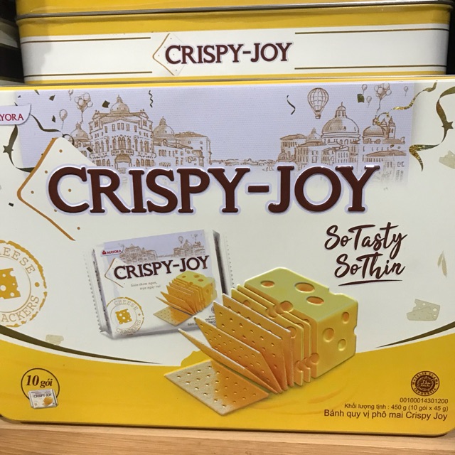 Hộp Sắt bánh Quy Crisspy Joy Mayora 450g date 1/2023