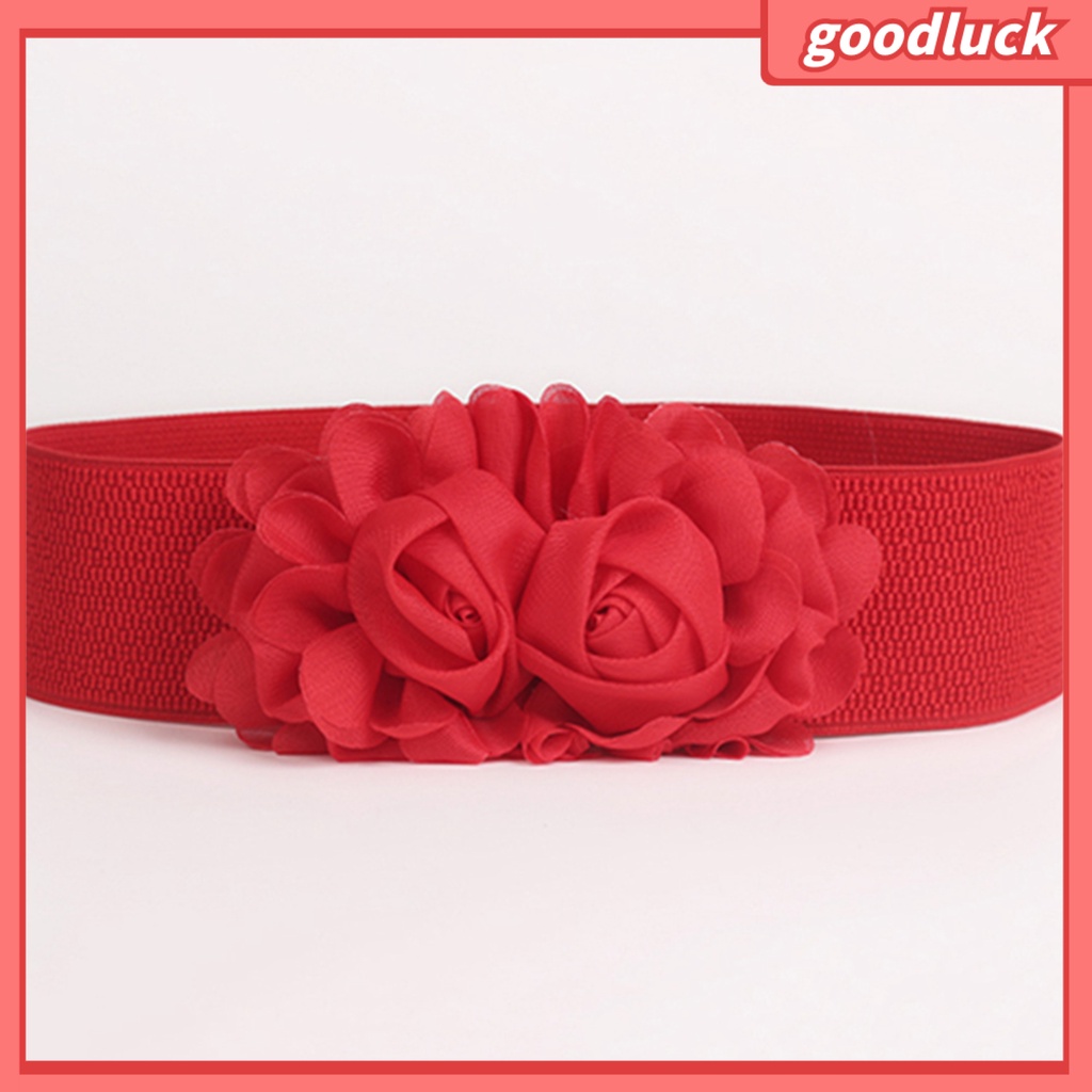 Thắt lưng hoa co giãn màu trơn thời trang dành cho nữ