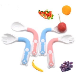 Bộ muỗng nĩa bẻ cong tuỳ chỉnh ăn dặm cho bé ( sản phẩm có kèm hộp đựng)