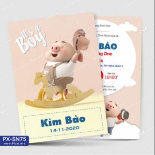 (3.900đ 1 thiệp) Combo 10 thiệp thôi nôi &sinh nhật chèn nội theo yêu cầu