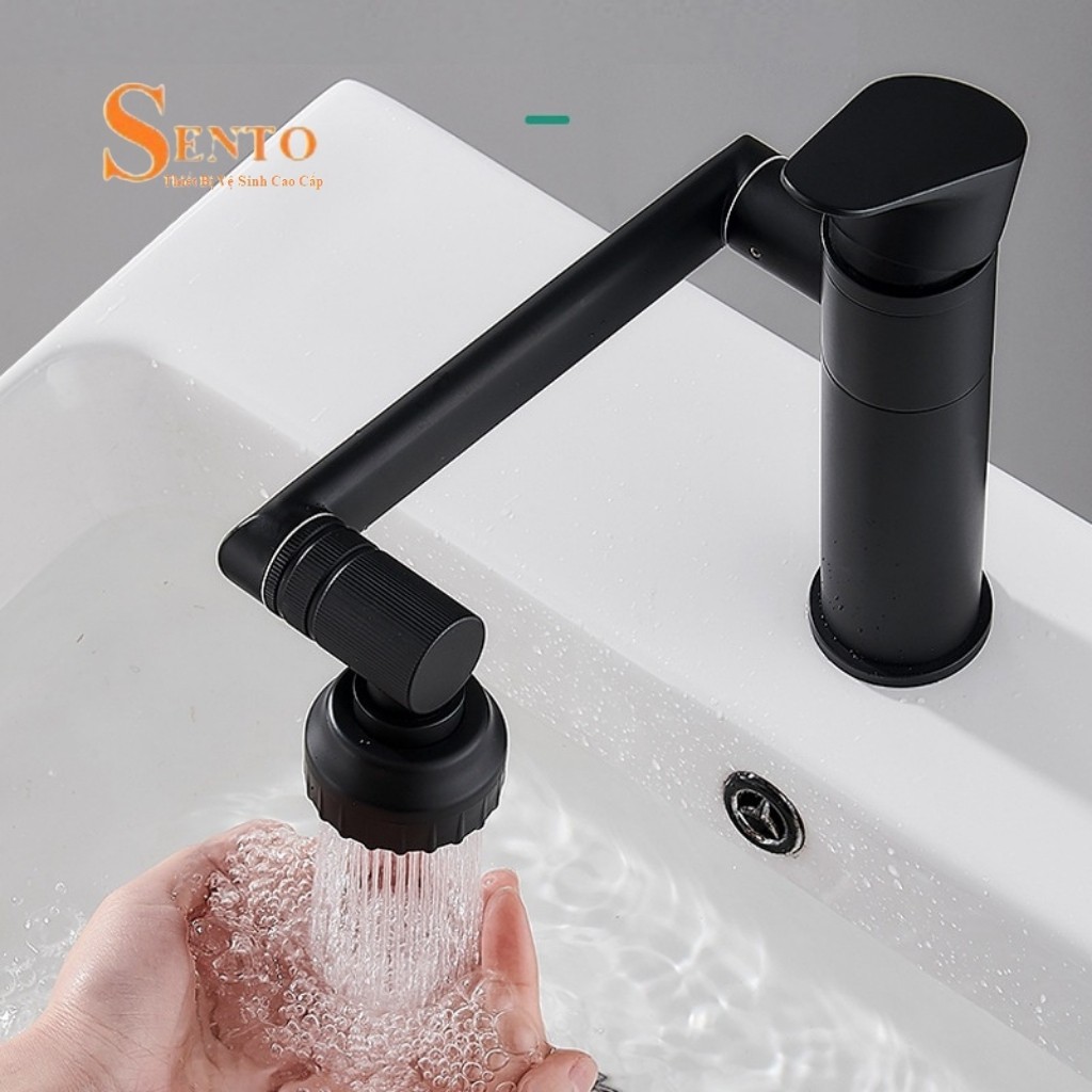 Vòi lavabo SENTO rửa mặt nóng lạnh thiết bị nhà tắm ST08