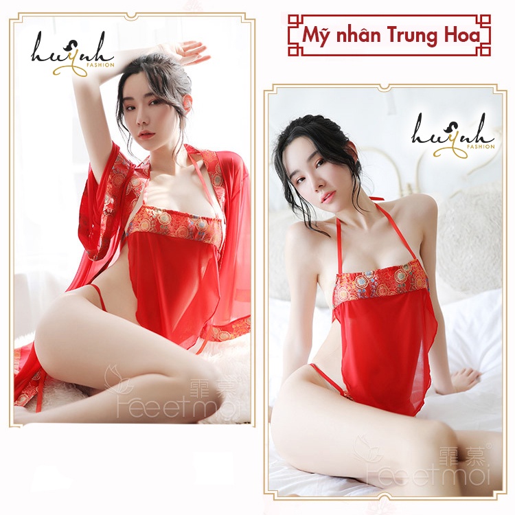 Bộ Áo Choàng Kèm Yếm Ngủ Cosplay Hóa Trang Cổ Trang Trung Hoa Quyến Rũ Sexy Chinese Hanfu - CO12