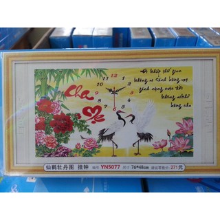 Tranh đính đá đồng hồ cha mẹ YN5077