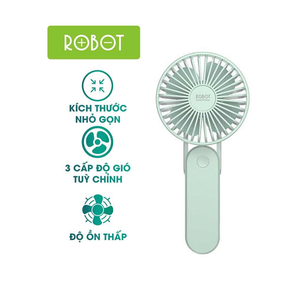 Quạt Mini Cầm Tay ROBOT RT-BF11 Pin 2000mAh - 3 Tốc Độ Gió - Kích Thước Nhỏ Gọn Thuận Tiện Mang Theo