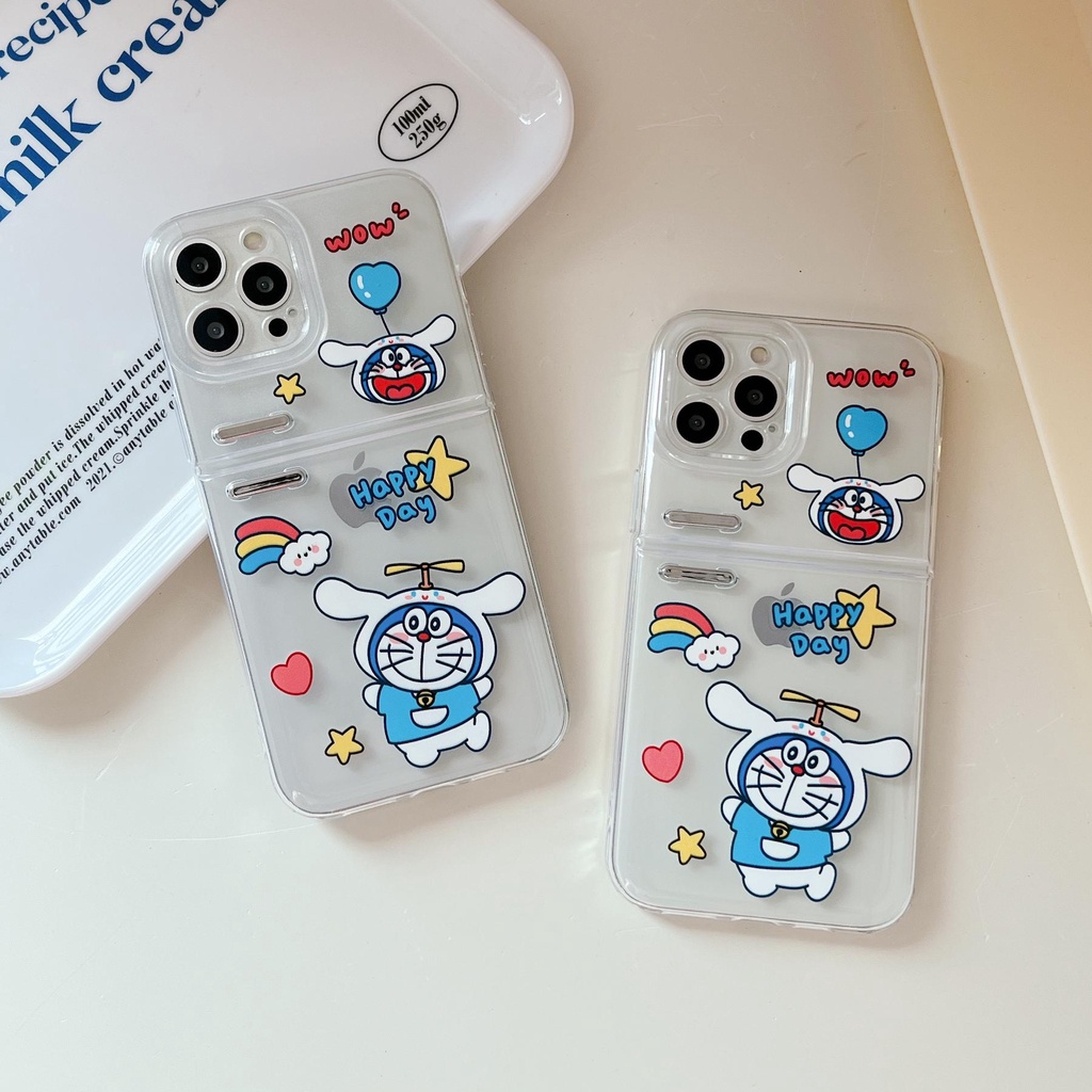 Ốp Điện Thoại Silicon TPU Mềm Trong Suốt Hình Doraemon 3D Cho iPhone 13 12 11 Pro Max XS Max XR