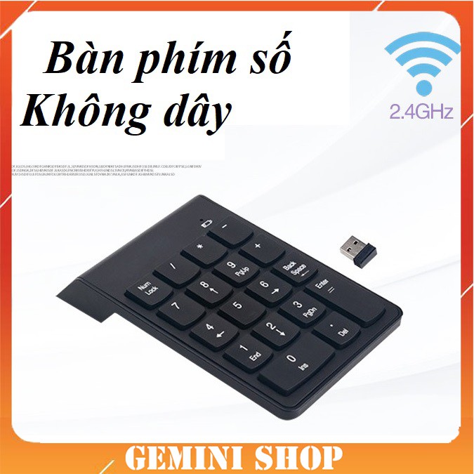 Bàn phím số rời không dây Wireless 2.4 GHz cho Laptop Máy tính Numpad K07