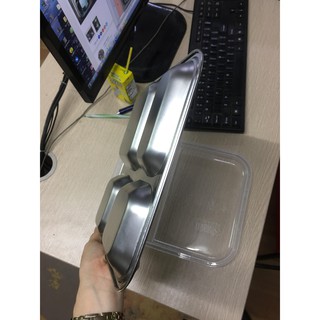 khay cơm inox 4 ngăn ( combo 10 bộ cả nắp )