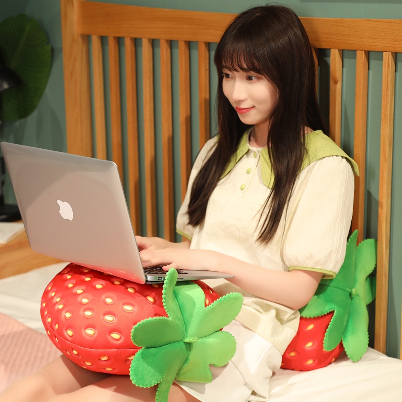 Gối Dâu Tây Đồ chơi sang trọng Mô phỏng Gối Dâu Đệm Gối Trái Dâu Lớn Thơm Ngon Văn Phòng Trang Trí Nội Thất Quà tặng cho bé gái Quà tặng sinh nhật Chất liệu mềm mại và thoải mái