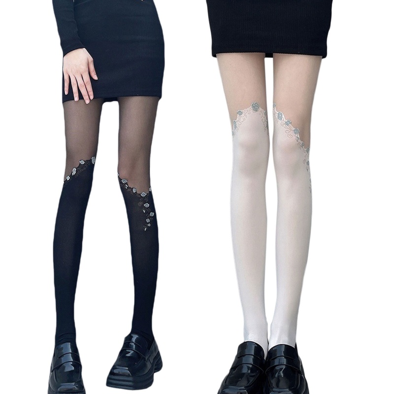 Youyo Vớ Cao Qua Gối Họa Tiết Hoa Lolita Nhật Bản Cổ Điển Cho Nữ Đi Club Đêm