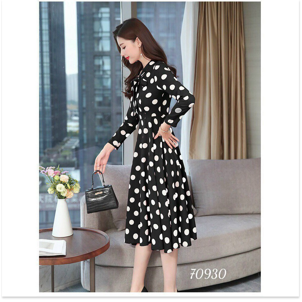 ĐẦM XÒE LỤA CHẤM BI DỰ TIỆC ĐẲNG CẤP PHU NHÂN KHANH AN STORE