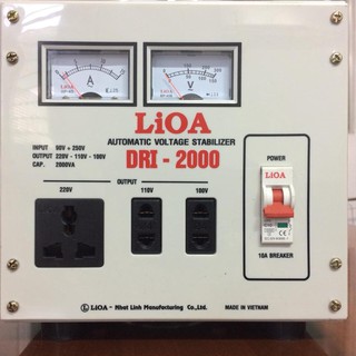 Ổn áp LIOA DRI-2000II 2KVA điện áp vào 90-250V-Thế hệ II  100% DÂY ĐỒNG
