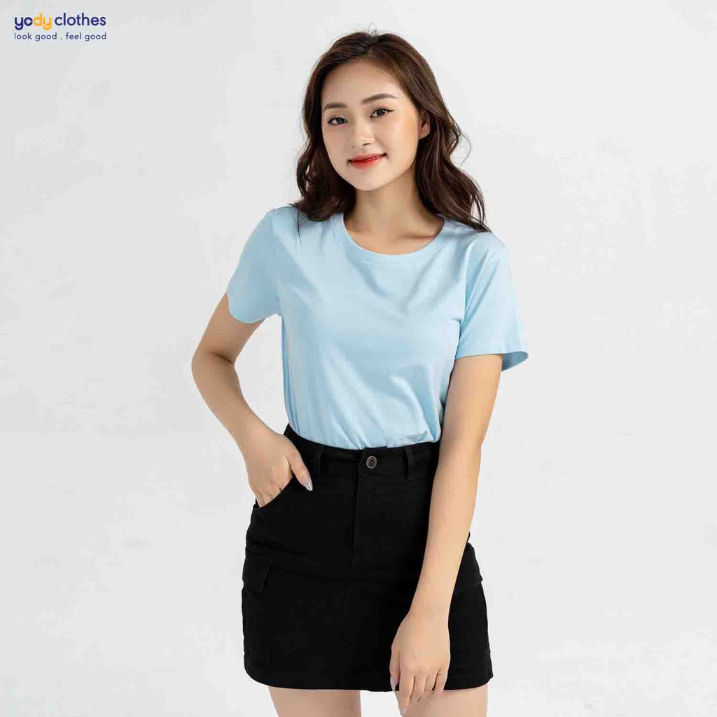 Áo thun nữ YODY cổ tròn ngắn tay cotton siêu mát mẻ, miềm mịn PPN4500 | BigBuy360 - bigbuy360.vn