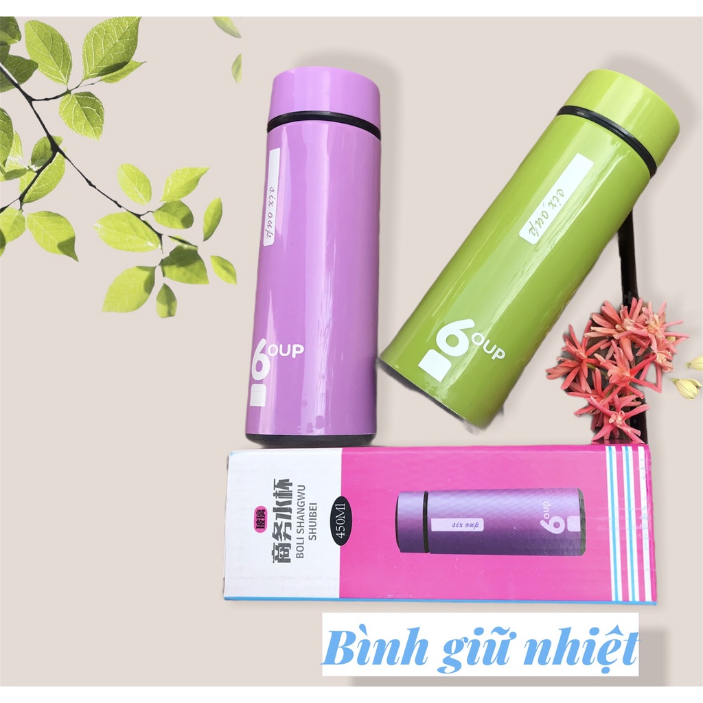 Bình giữ nhiệt lõi thủy tinh chống nóng 6 OUP 450ml, bình thủy tinh sang trọng BN02