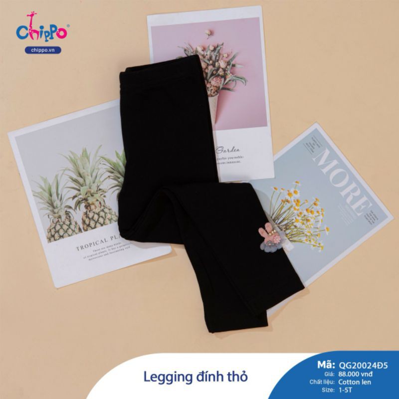 [Chippo] Quần legging đính thỏ bé gái