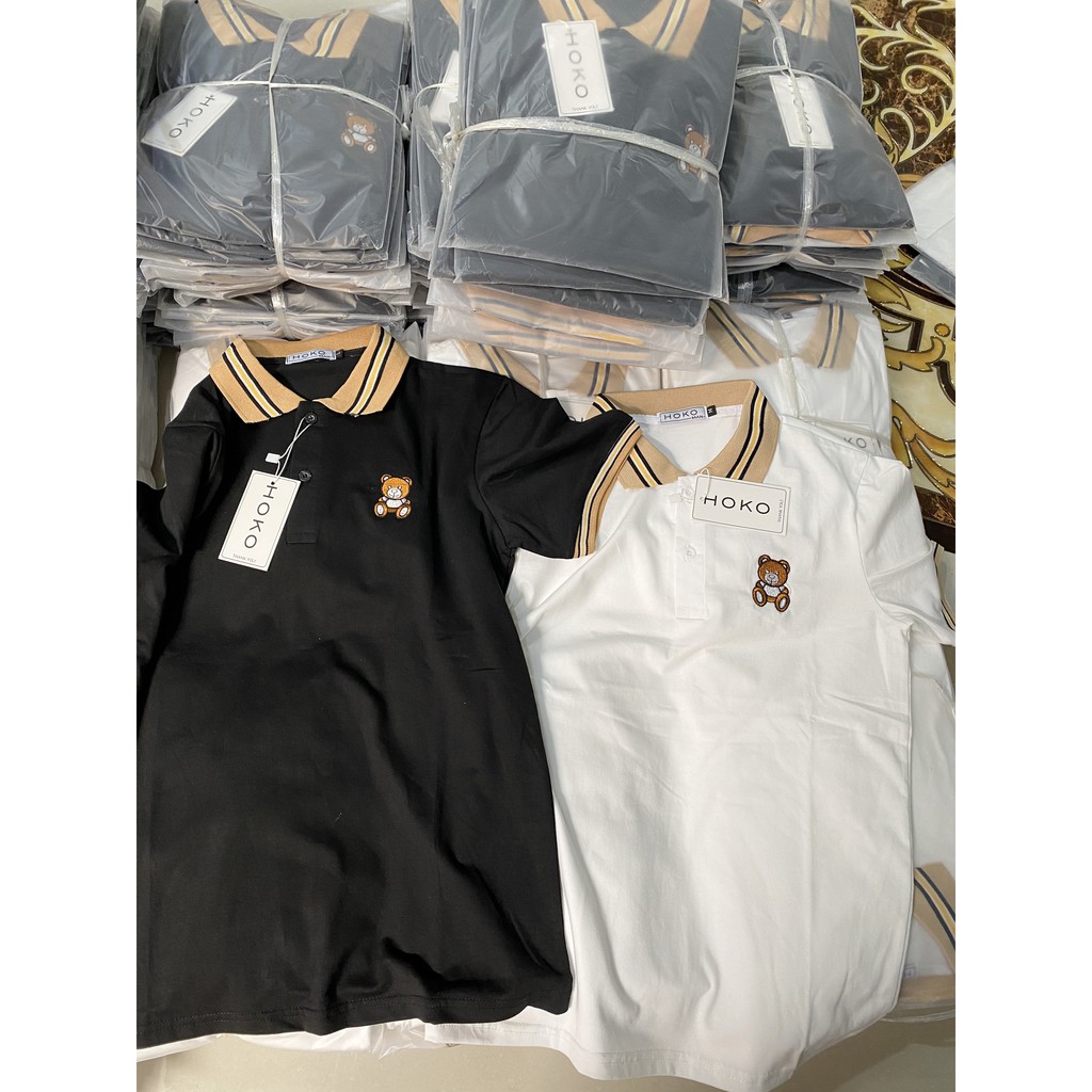 Áo thun nam nữ POLO vải cotton cao cấp ngắn tay in hình chú gấu cực sang trọng - TT14 | BigBuy360 - bigbuy360.vn