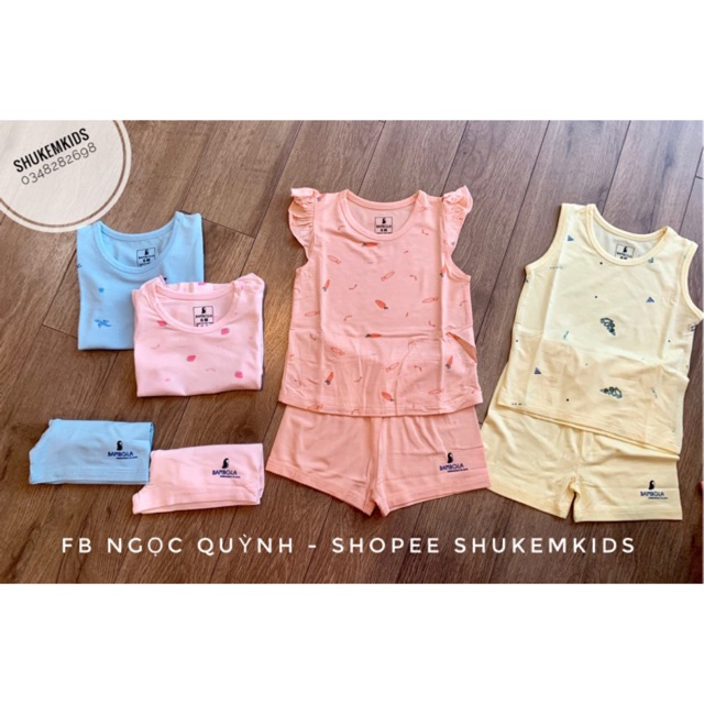 Bộ cộc sợi tre mềm mát bé trai bé gái bambola