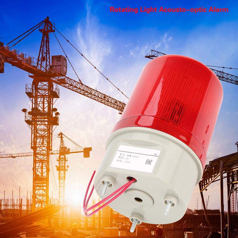 Industrial Flashing Sound Alarm Light,BEM-1101J 220V Red LED Warning Lights Acousto-Optic Alarm System Rotating Light Emergency LED Strobe